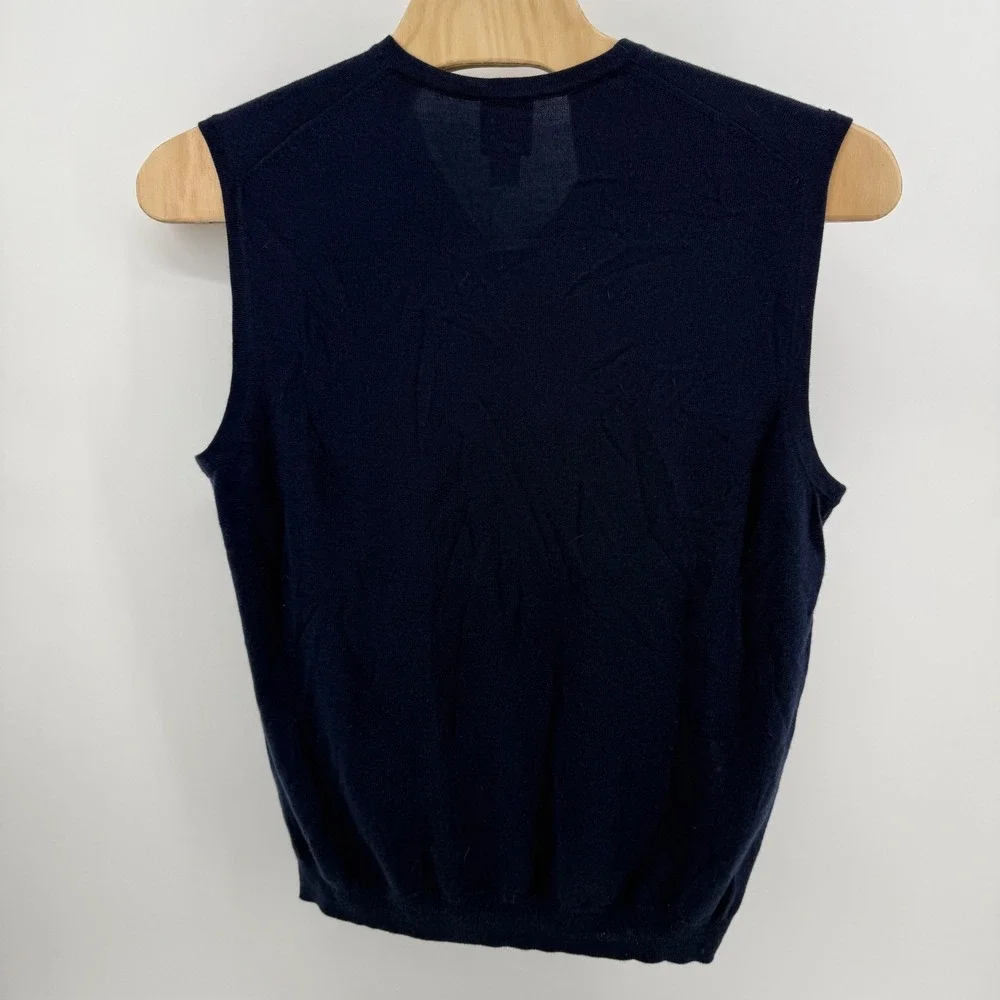 Jos A Bank Traveler Mens XL Navy Blue‎ 100% Merino Wool V-Neck Sweater Vest